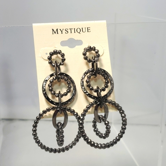 Mystique multi hoop hematite earrings - Picture 1 of 3